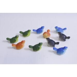 Little Birds, Set of 10, Tiny, Colorful, Multi-colored, Toy Figurines, Playset